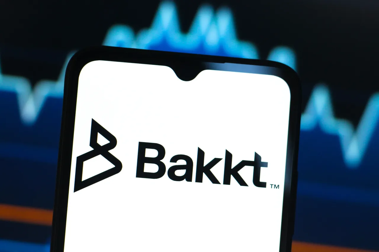 In this photo illustration, the Bakkt Holdings logo is seen displayed on a smartphone screen. (Photo Illustration by Thomas Fuller/SOPA Images/LightRocket via Getty Images)