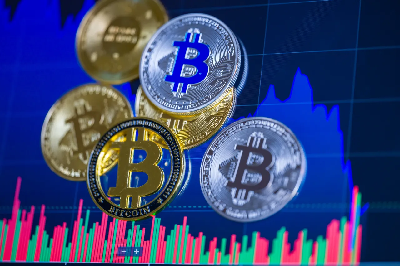 Bitcoin falls roughly 33% since the start of 2026 after months of gains following the 2024 U.S. election. This is seen in this photo illustration taken in Brussels, Belgium, on February 8, 2026. (Photo by Jonathan Raa/NurPhoto via Getty Images)