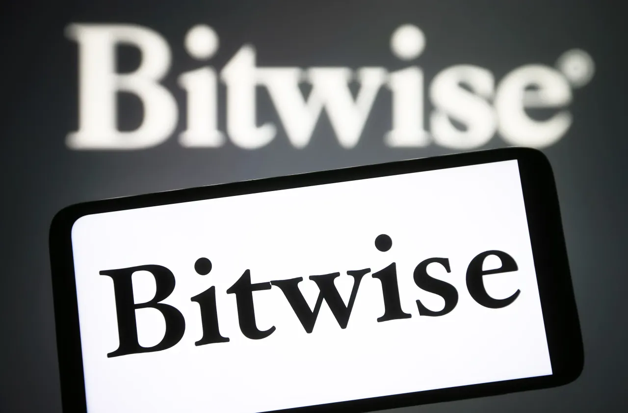 In this photo illustration, the Bitwise logo is seen on a smartphone and in the background. (Photo Illustration by Pavlo Gonchar/SOPA Images/LightRocket via Getty Images)