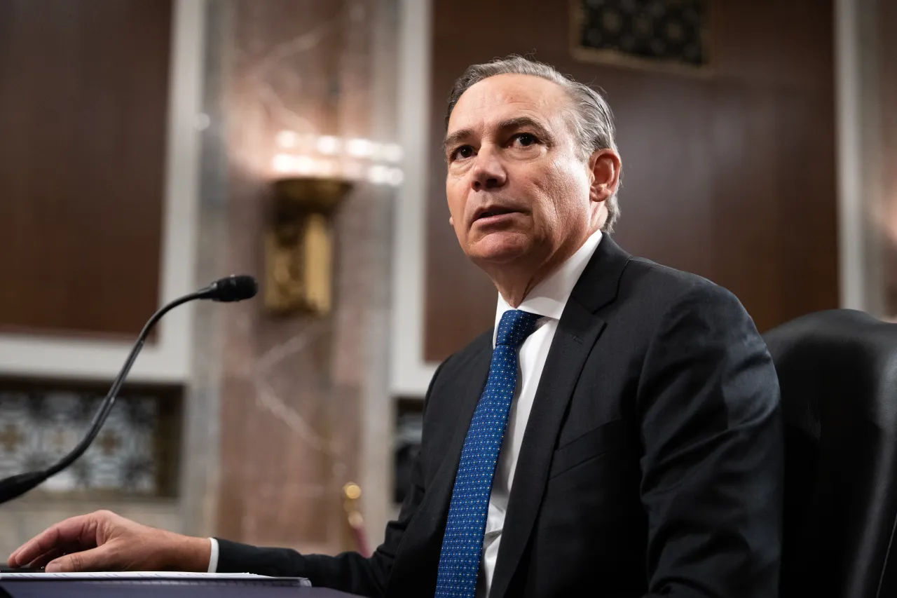 Kelly Ortberg, CEO of Boeing, arrives to testify during the Senate Commerce, Science and Transportation Committee hearing in April