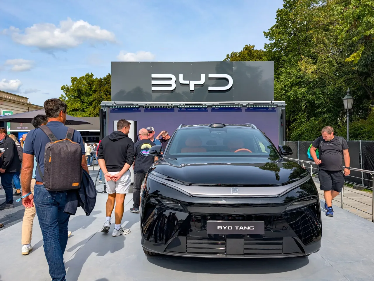 Chinese electric vehicle manufacturer BYD presents at the Open Space Area during the IAA Mobility on September 13, 2025. (Photo by Michael Nguyen/NurPhoto via Getty Images)