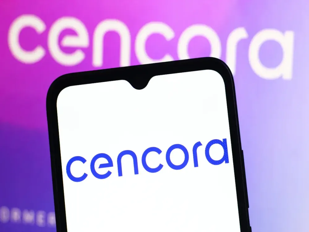 In this photo illustration, the Cencora logo is seen displayed on a smartphone screen. (Photo Illustration by Thomas Fuller/SOPA Images/LightRocket via Getty Images)