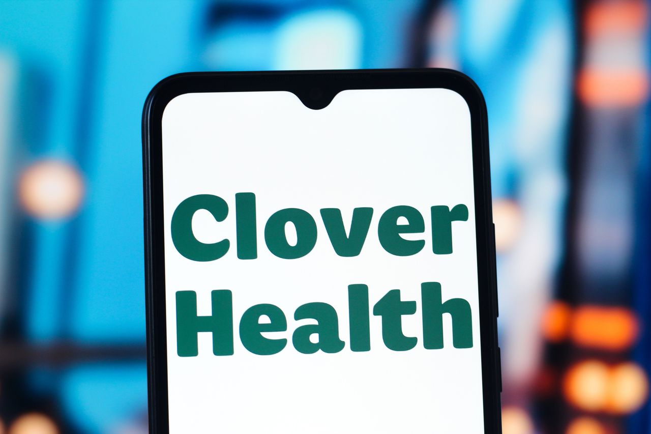 In this photo illustration, the Clover Health logo is seen displayed on a smartphone screen. (Photo Illustration by Thomas Fuller/SOPA Images/LightRocket via Getty Images)