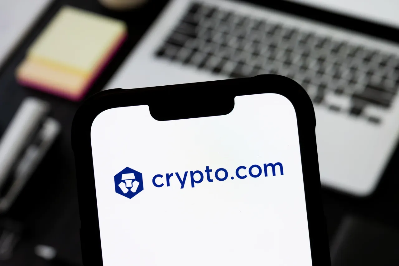 In this photo illustration, a Crypto.com logo is seen displayed on a smartphone. (Photo Illustration by Mateusz Slodkowski/SOPA Images/LightRocket via Getty Images)