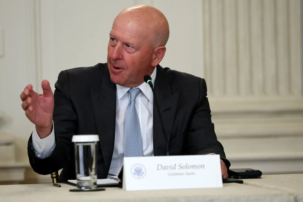 Goldman Sachs CEO David Solomon delivers remarks at the Invest America Roundtable hosted by President Donald Trump in the State Dinning room at the White House in June