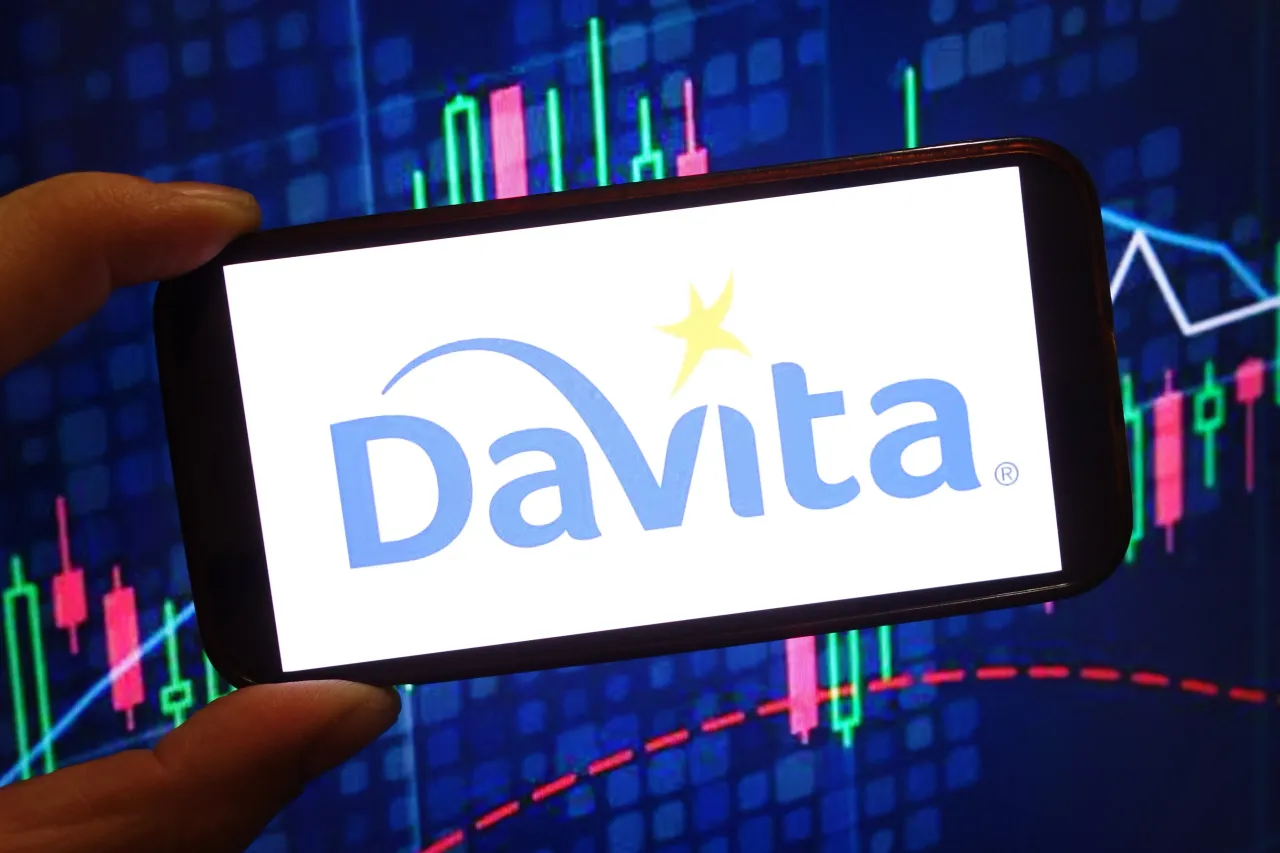 In this photo illustration, the DaVita Inc company logo is seen displayed on a smartphone screen. (Photo Illustration by Piotr Swat/SOPA Images/LightRocket via Getty Images)