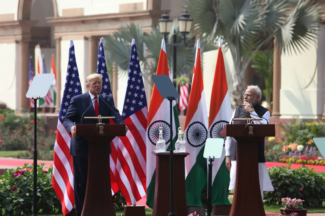 President Donald Trump's with Indian Prime Minister Narendra Modi on his first visit to India