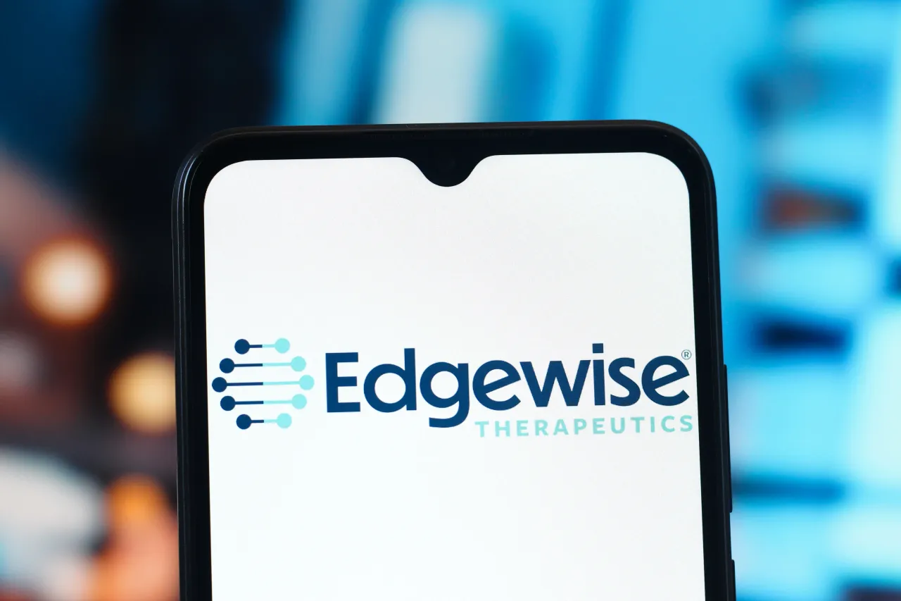 In this photo illustration, the Edgewise Therapeutics logo is seen displayed on a smartphone screen. (Photo Illustration by Thomas Fuller/SOPA Images/LightRocket via Getty Images)