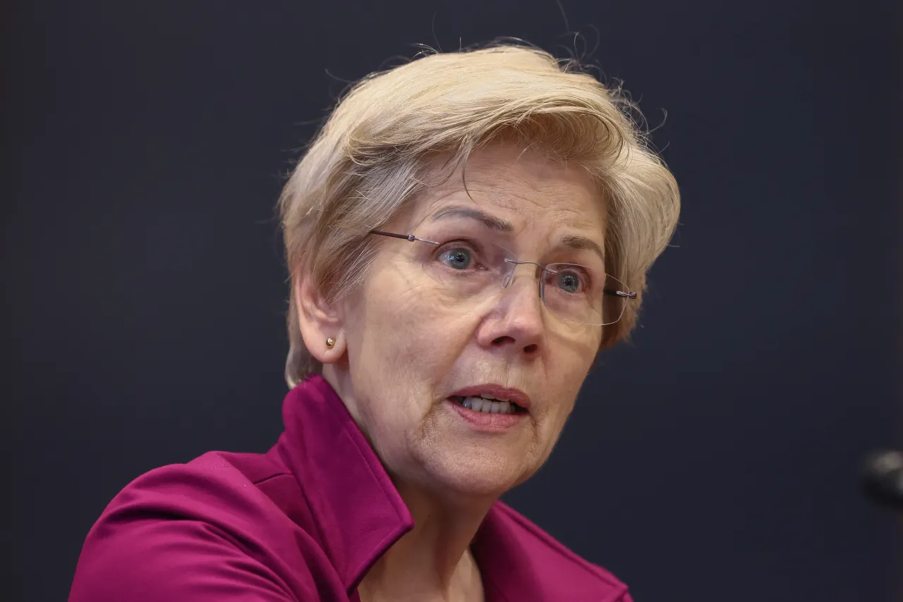 U.S. Sen. Elizabeth Warren (D-MA) conducts a special forum on the rising cost of education at the Dirksen Senate Office Building on May 14, 2025 in Washington, DC. (Photo by Jemal Countess/Getty Images for Student Borrower Protection Center)
