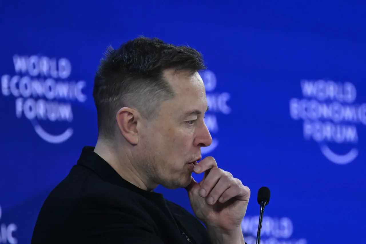 Business person Elon Musk delivers a speech during the World Economic Forum Annual Meeting in Davos, Switzerland, on January 22, 2026. (Photo by Harun Ozalp/Anadolu via Getty Images)