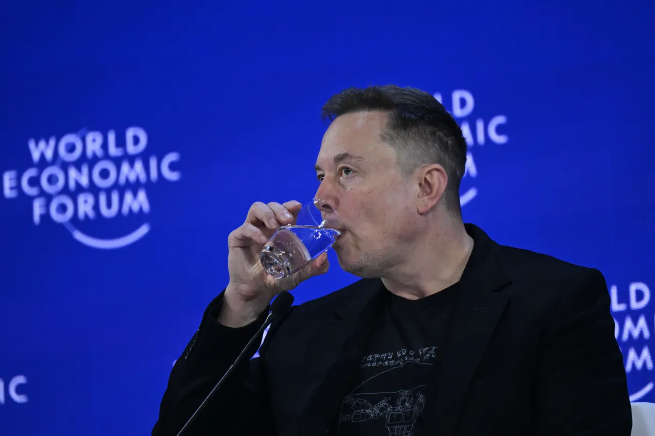 Business person Elon Musk delivers a speech during the World Economic Forum Annual Meeting in Davos, Switzerland, on January 22, 2026. (Photo by Harun Ozalp/Anadolu via Getty Images)