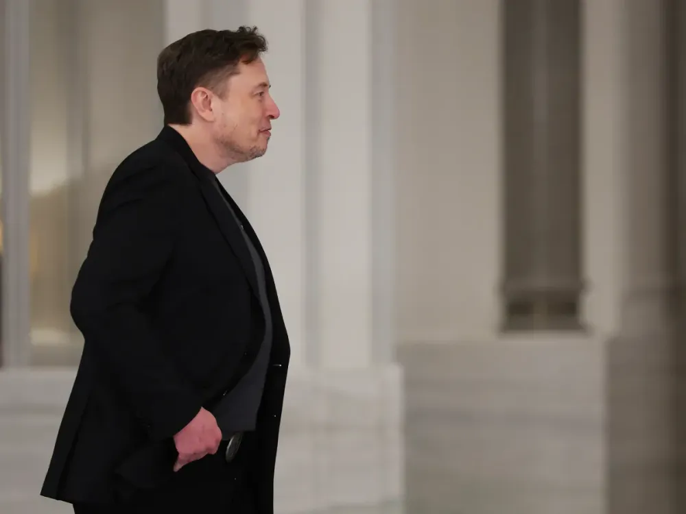 Elon Musk attends a state dinner at the Lusail Palace on May 14, 2025, in Doha, Qatar. (Photo by Win McNamee/Getty Images)