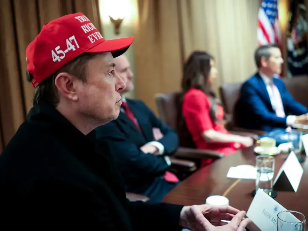 White House Senior Advisor, Tesla and SpaceX CEO Elon Musk attends a cabinet meeting held by U.S. President Donald Trump at the White House on March 24, 2025 in Washington, DC