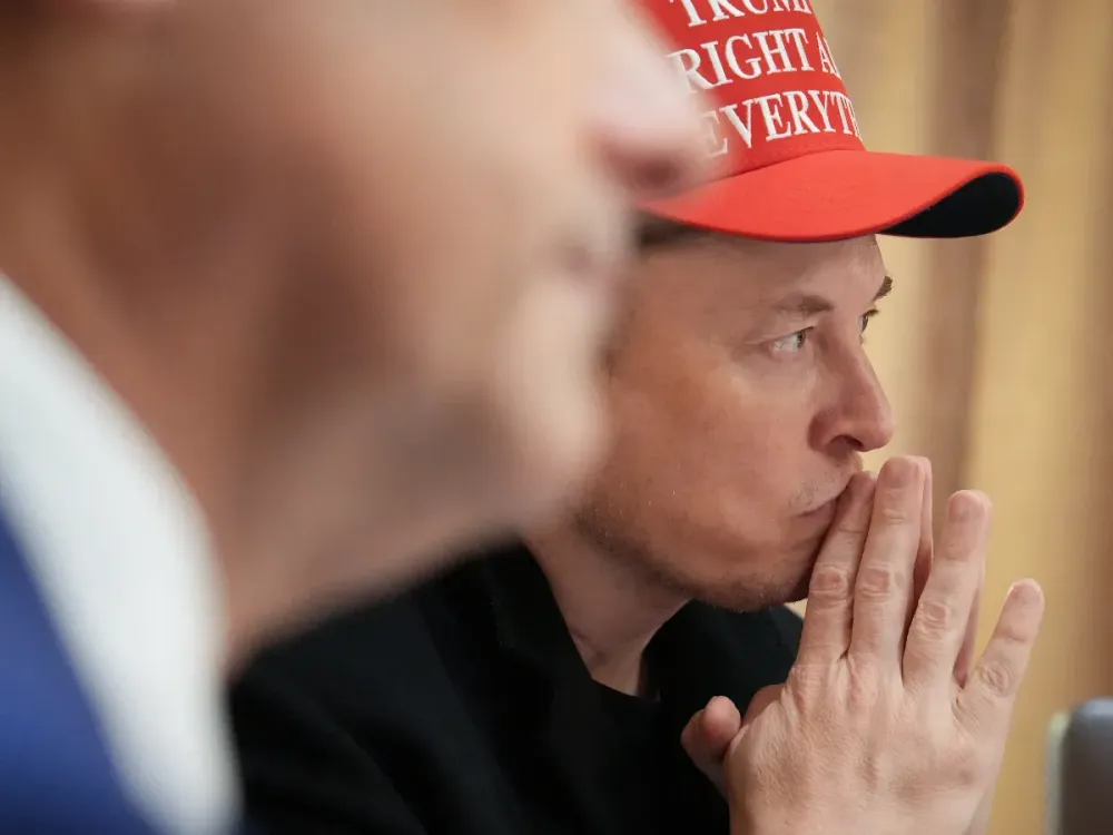 White House Senior Advisor and Tesla CEO Elon Musk listens during a cabinet meeting held by U.S. President Donald Trump at the White House on March 24, 2025 in Washington, DC. (Photo by Win McNamee/Getty Images)