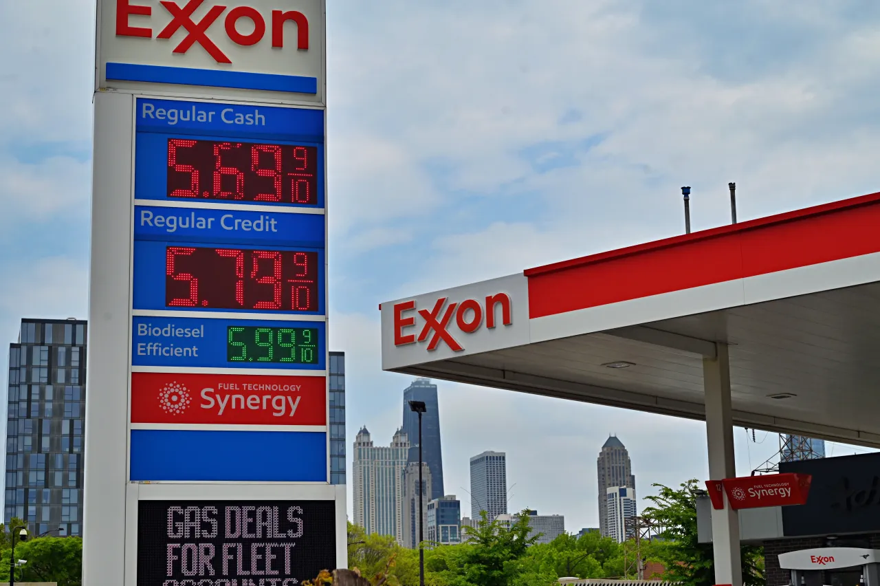 Gas prices at a Chicago station have surged sharply, with regular unleaded reaching $5.79 per gallon and Supreme+ hitting $6.79.on April 30, 2026. (Photo by Jacek Boczarski/Anadolu via Getty Images)
