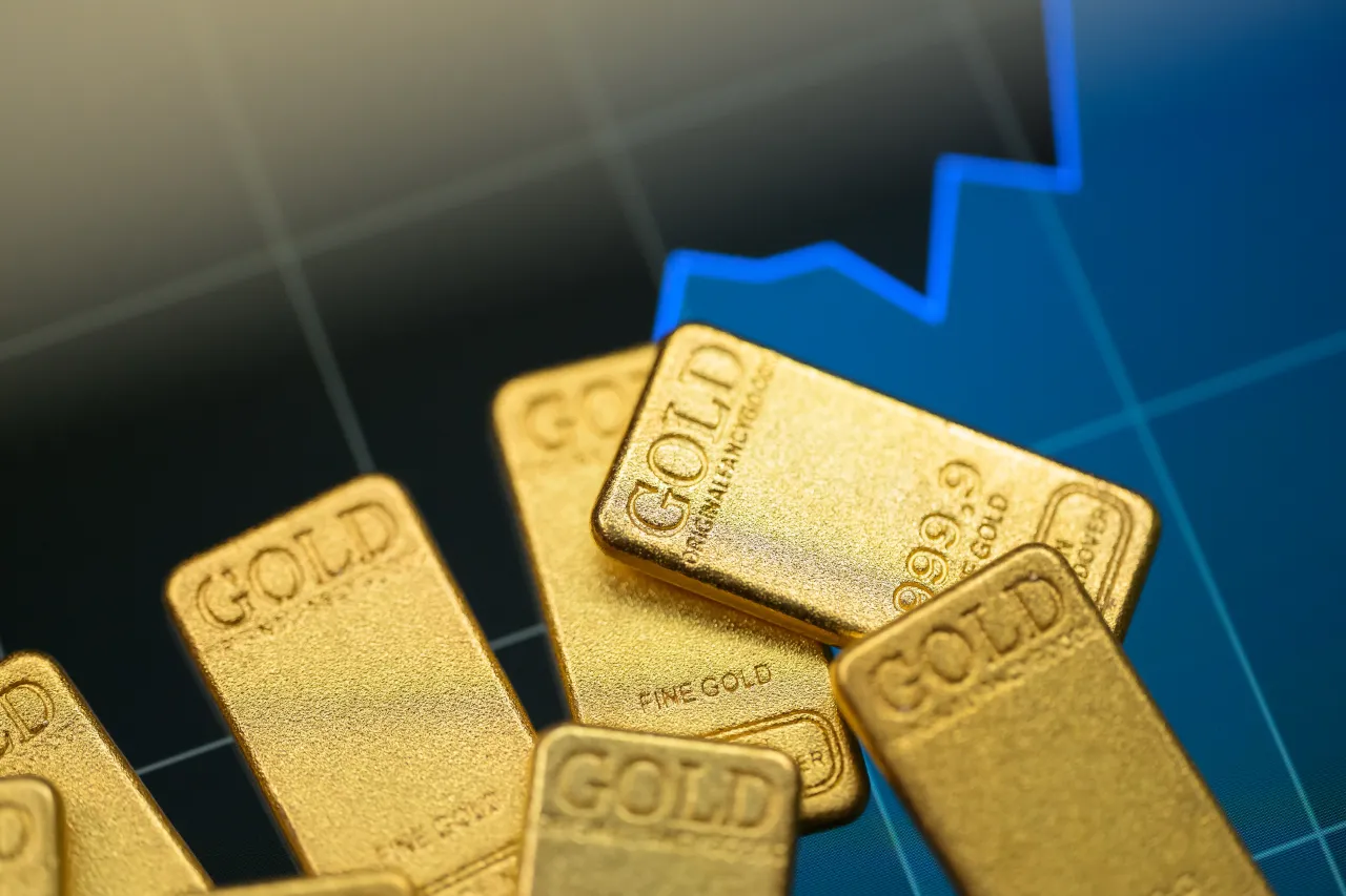 Gold bars are displayed in a photo illustration, reflecting recent movements in gold prices driven by inflation concerns and central bank policy outlooks in Brussels, Belgium, on February 1, 2026. (Photo by Jonathan Raa/NurPhoto via Getty Images)