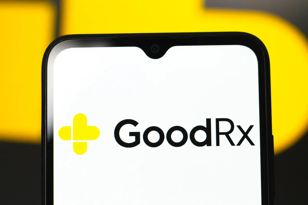 In this photo illustration, the GoodRx Holdings logo is seen displayed on a smartphone screen. (Photo Illustration by Thomas Fuller/SOPA Images/LightRocket via Getty Images)