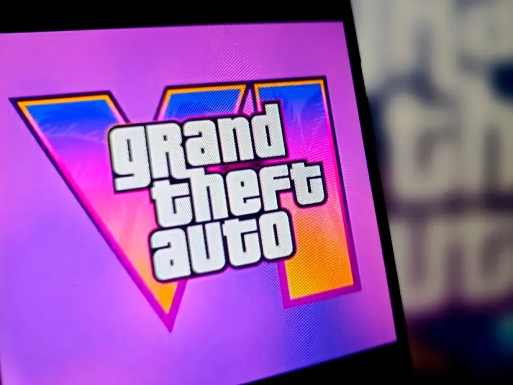  An illustration photo shows the GTA6 logo displayed on a smartphone in Suqian, Jiangsu province, China, February 22, 2025. (Photo credit should read CFOTO/Future Publishing via Getty Images)