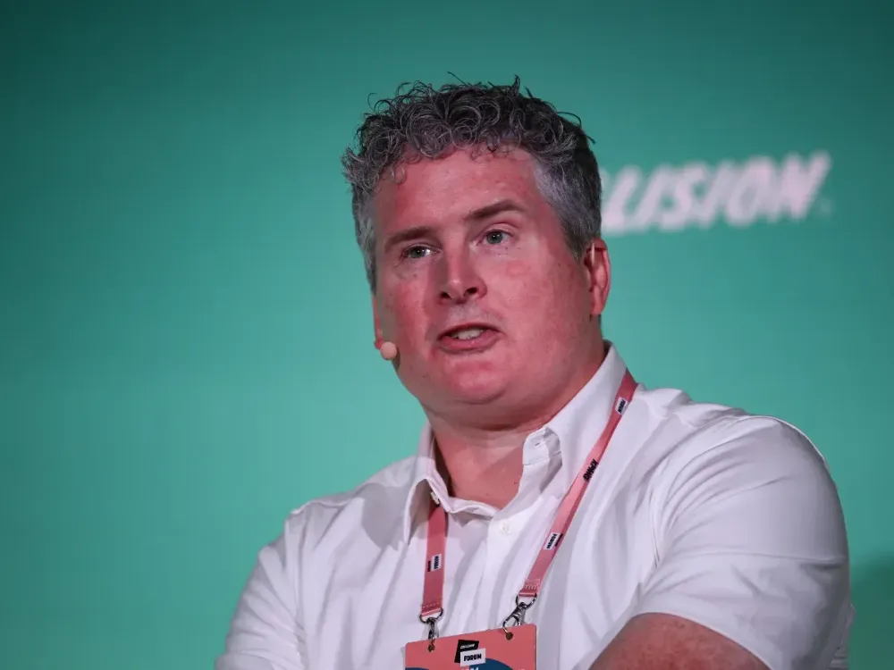 Chris Cocks, CEO, Hasbro; on the Corporate Innovation Summit Stage on day one of Collision 2024 at the Enercare Centre in Toronto, Canada. (Photo By Ramsey Cardy/Sportsfile for Collision via Getty Images)