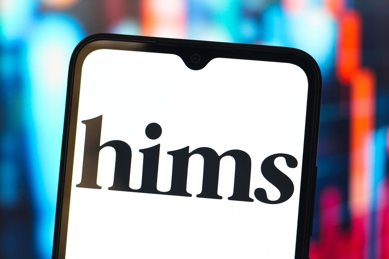 In this photo illustration, the Hims & Hers Health logo is seen displayed on a smartphone screen. (Photo Illustration by Thomas Fuller/SOPA Images/LightRocket via Getty Images)