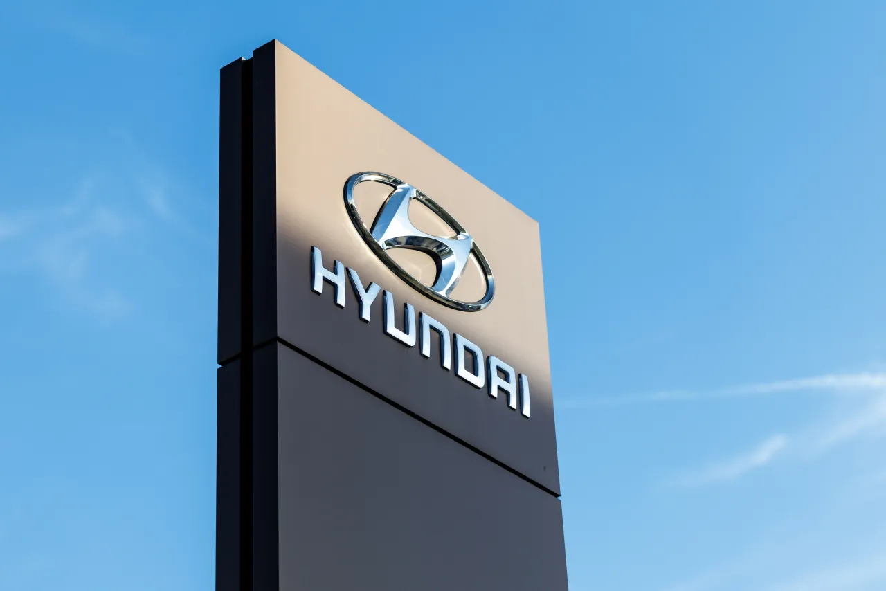 The brand logo of the Hyundai Motor Company can be seen at a branch of the company in Schweinfurt (Bavaria) (Photo by Matthias Balk/picture alliance via Getty Images)