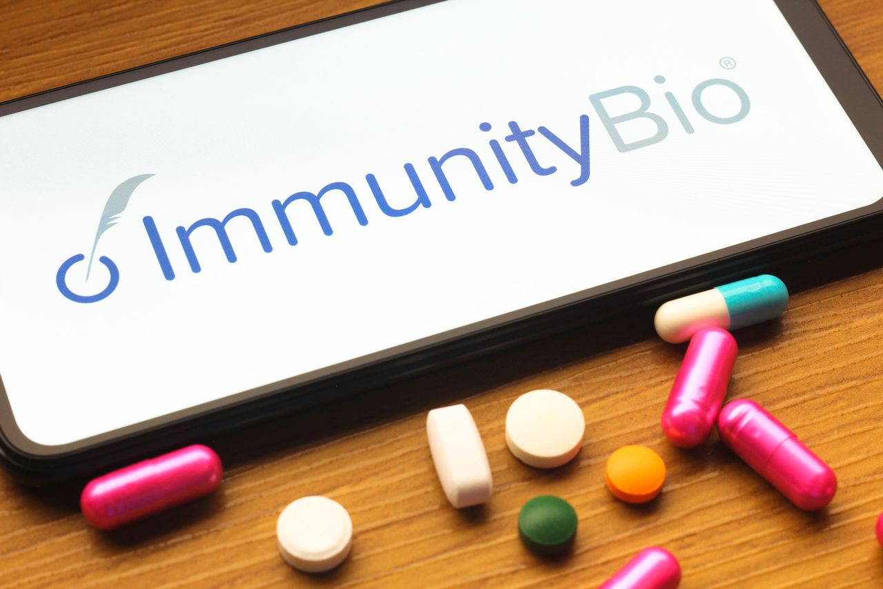 In this photo illustration, the ImmunityBio (Immunity Bio) logo is seen displayed on a smartphone screen. (Photo Illustration by Thomas Fuller/SOPA Images/LightRocket via Getty Images)