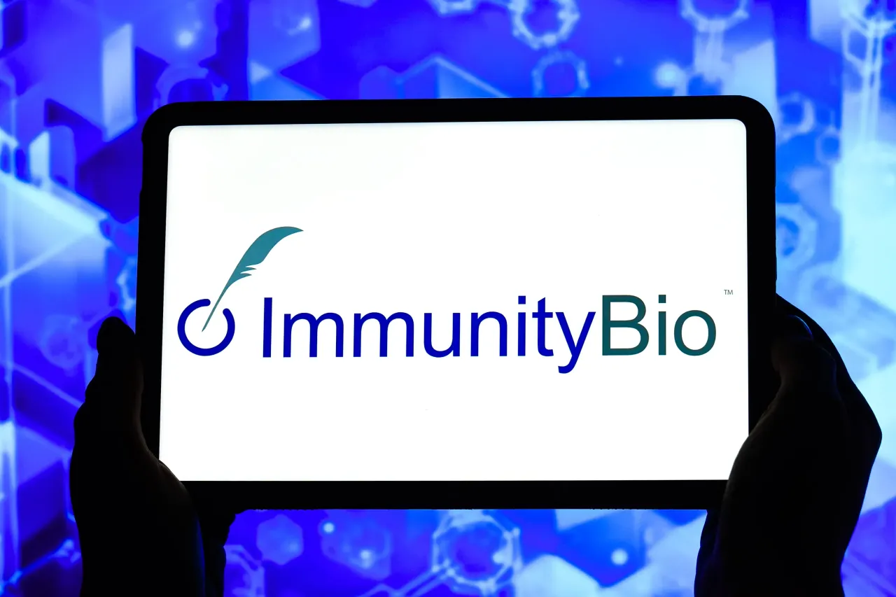 In this photo illustration, the ImmunityBio logo is displayed on the screen of a tablet. (Photo Illustration by Sheldon Cooper/SOPA Images/LightRocket via Getty Images)
