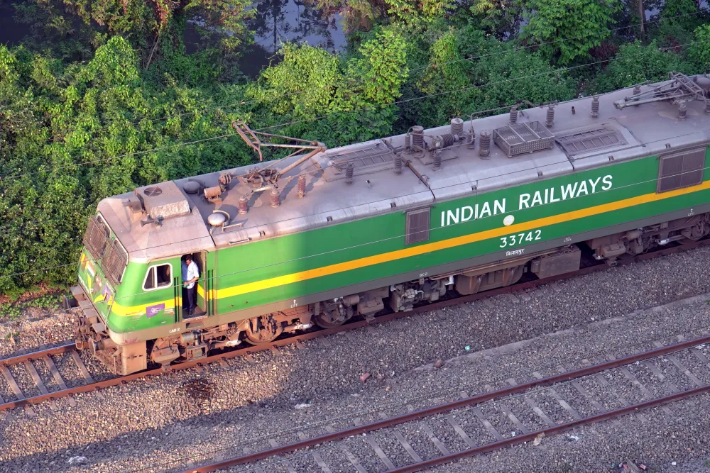 A goods train passes in Kolkata, India, on March 11, 2025. (Photo by Sudipta Das/NurPhoto via Getty Images)