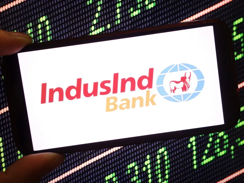 In this photo illustration, the IndusInd Bank company logo is seen displayed on a smartphone screen. (Photo Illustration by Piotr Swat/SOPA Images/LightRocket via Getty Images)