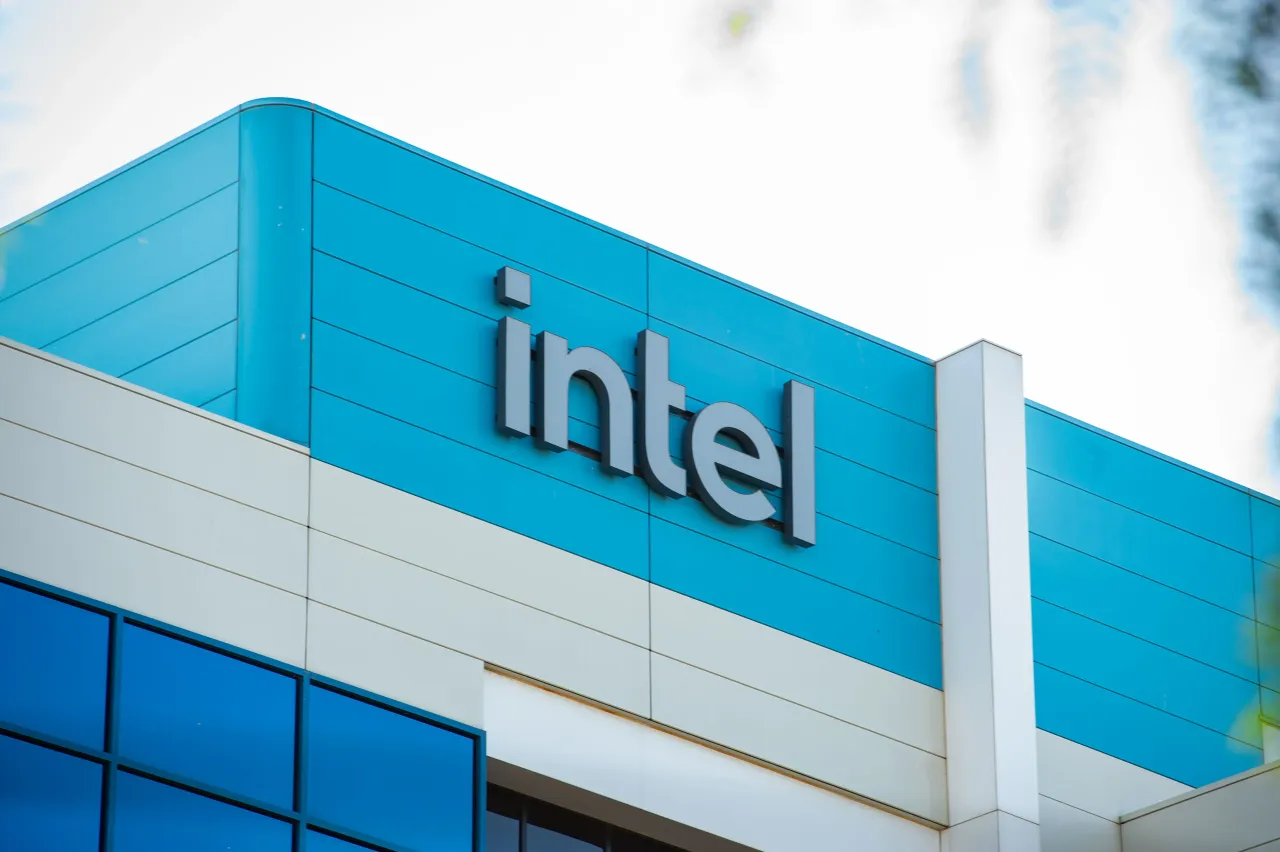 02 October 2024, USA, Santa Clara: The Intel logo can be seen at the headquarters of the chip company. Photo: Andrej Sokolow/dpa (Photo by Andrej Sokolow/picture alliance via Getty Images)