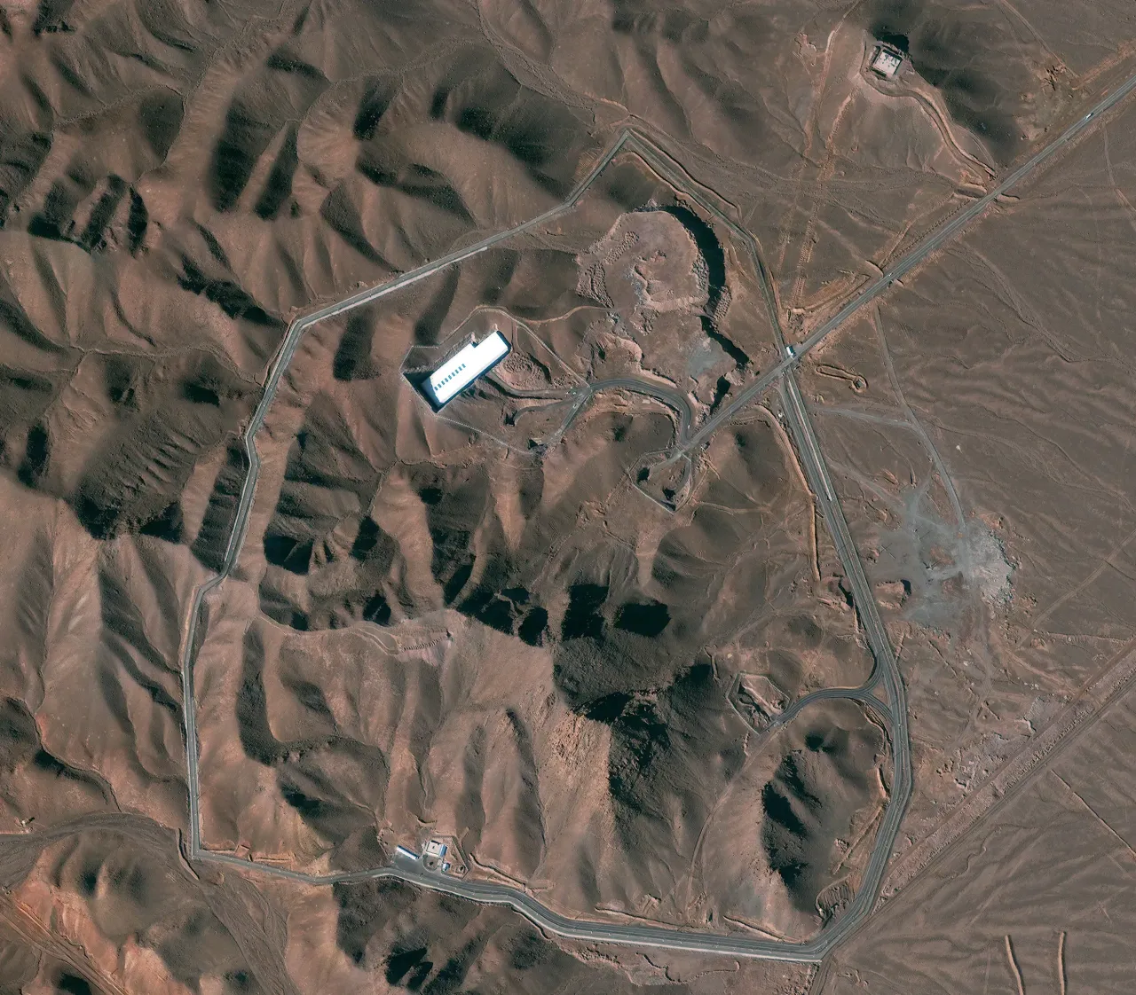 This is a satellite image of the Fordow facility in Iran
