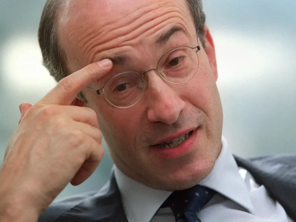 Kenneth Rogoff, former International Monetary Fund chief economist, at an interview. 14 October 2002 (Photo by Garrige Ho/South China Morning Post via Getty Images)