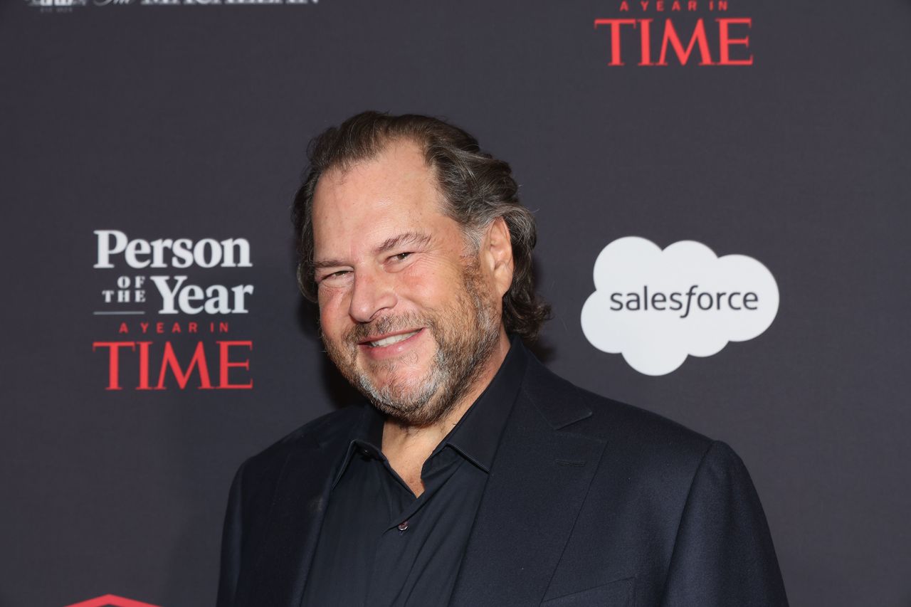 Marc Benioff attends A Year In TIME at The Plaza Hotel on December 12, 2023 in New York City. (Photo by Mike Coppola/Getty Images for TIME)