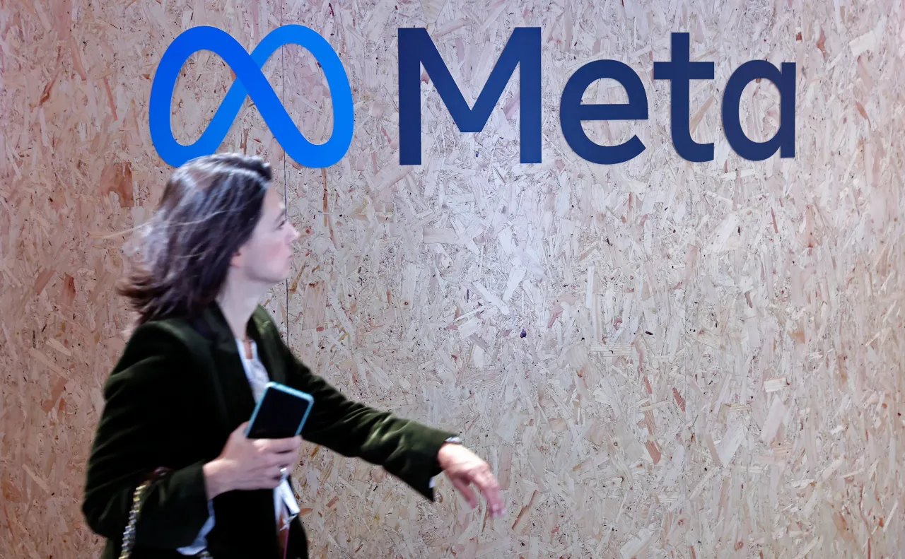 The Meta logo is displayed during the Viva Technology show at Parc des Expositions Porte de Versailles on May 22, 2024 in Paris, France. (Photo by Chesnot/Getty Images)