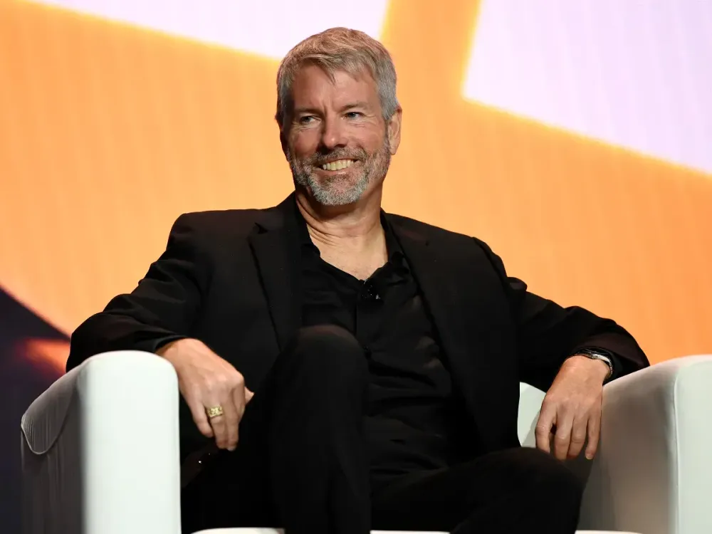 Michael Saylor speaks on stage during Bitcoin Conference 2023 at Miami Beach Convention Center on May 19, 2023 in Miami Beach, Florida. (Photo by Jason Koerner/Getty Images for Bitcoin Magazine)