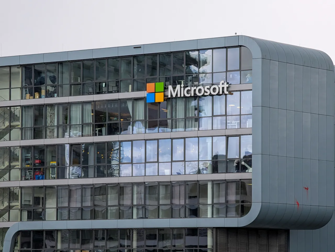The Microsoft office building is in the RheinauArtOffice in Cologne, Germany, on September 11, 2025. (Photo by Michael Nguyen/NurPhoto via Getty Images)