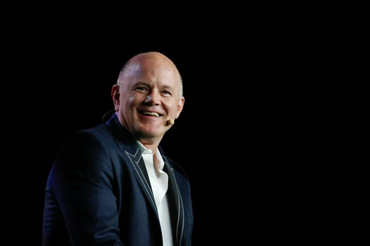 Mike Novogratz, CEO of Galaxy Investment Partners, smiles as he speaks during the Bitcoin 2022 Conference at Miami Beach Convention Center on April 8, 2022 in Miami, Florida. (Photo by Marco Bello/Getty Images)