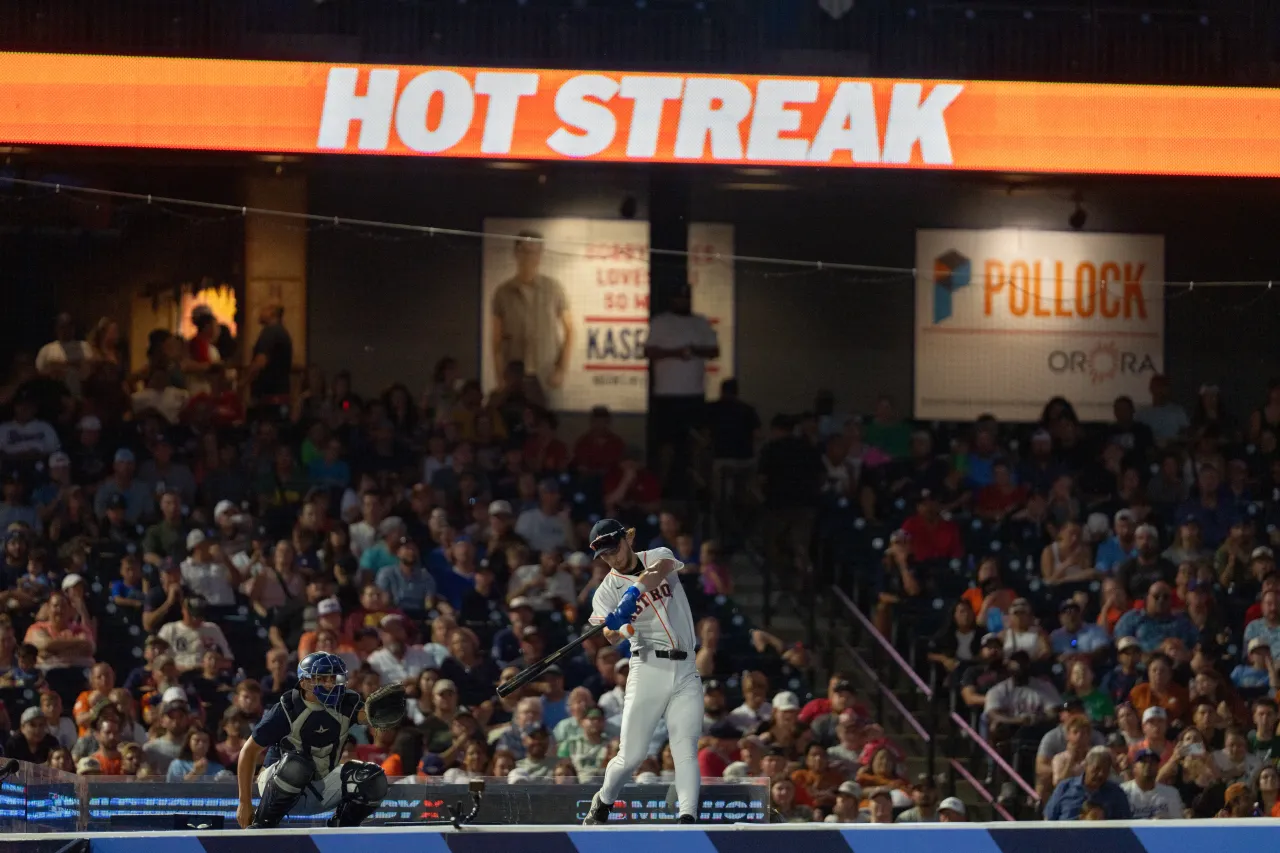 Travis Sanders bats at the MLB Home Run Derby X event at Dell Diamond on July 26, 2025 in Round Rock, Texas. (Photo by Noah Goldberg/Getty Images)