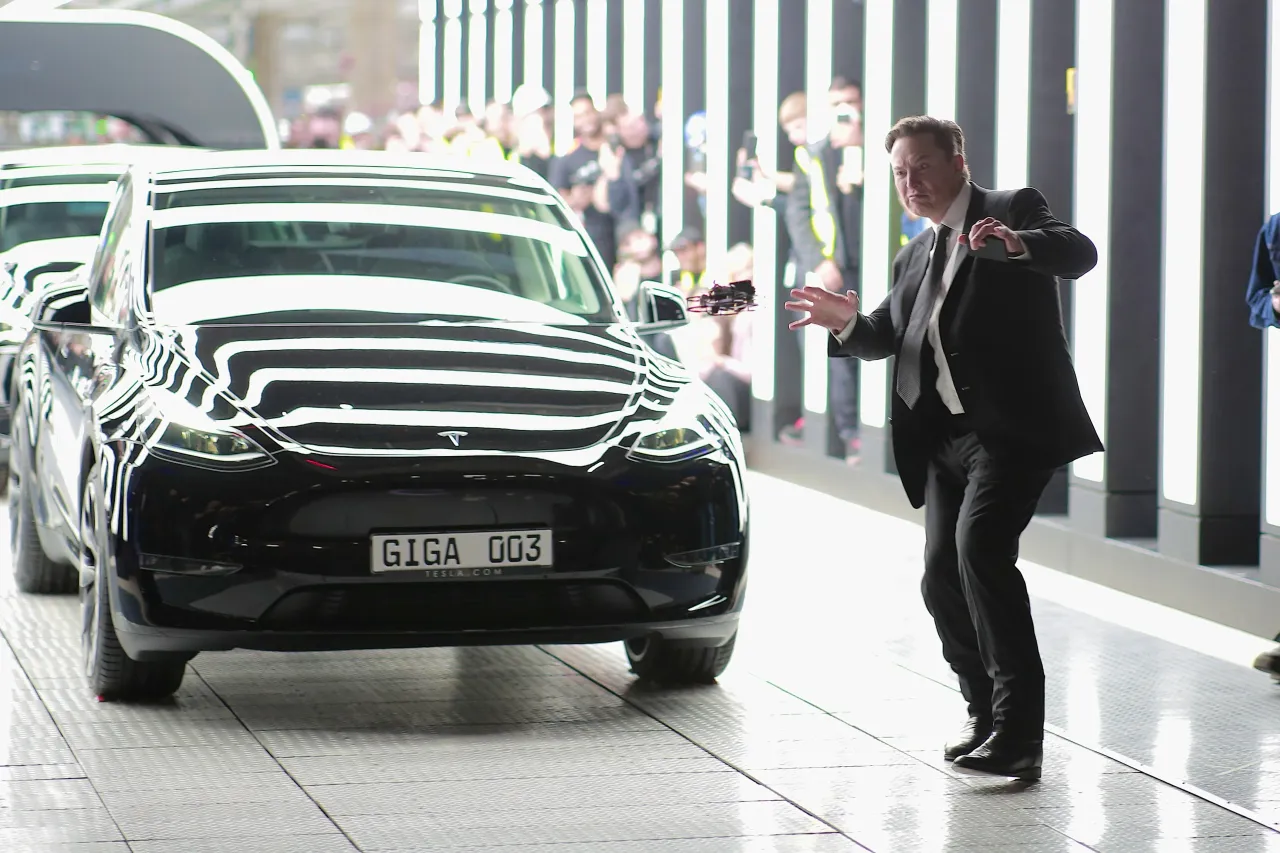 Tesla CEO Elon Musk attends the official opening of the new Tesla electric car manufacturing plant on March 22, 2022 in Germany. (Photo by Christian Marquardt - Pool/Getty Images)
