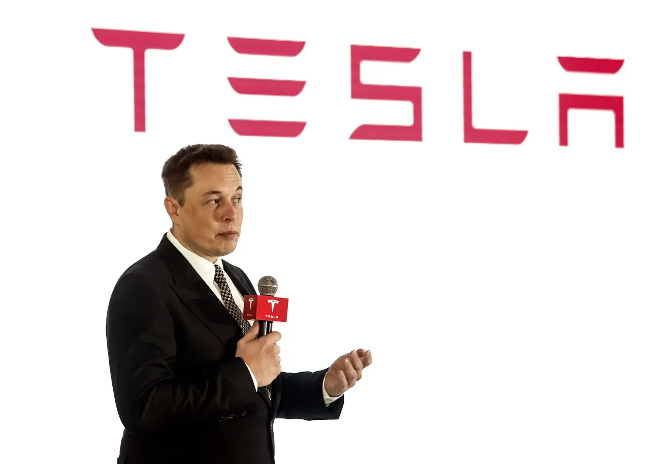 Elon Musk, Chairman, CEO and Product Architect of Tesla Motors, addresses a press conference to declare that the Tesla Motors releases v7.0 System in China. (Photo by Visual China Group via Getty Images/Visual China Group via Getty Images)