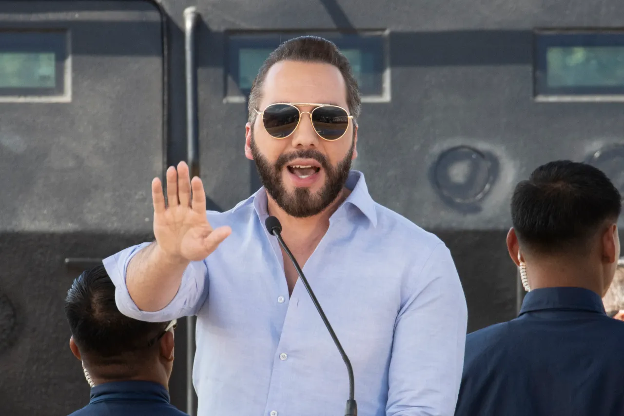 Nayib Bukele President of El Salvador speaks during an official visit to Costa Rica on January 14, 2026 in San Jose, Costa Rica. (Photo by Manuel Arnoldo Robert Batalla/Getty Images)