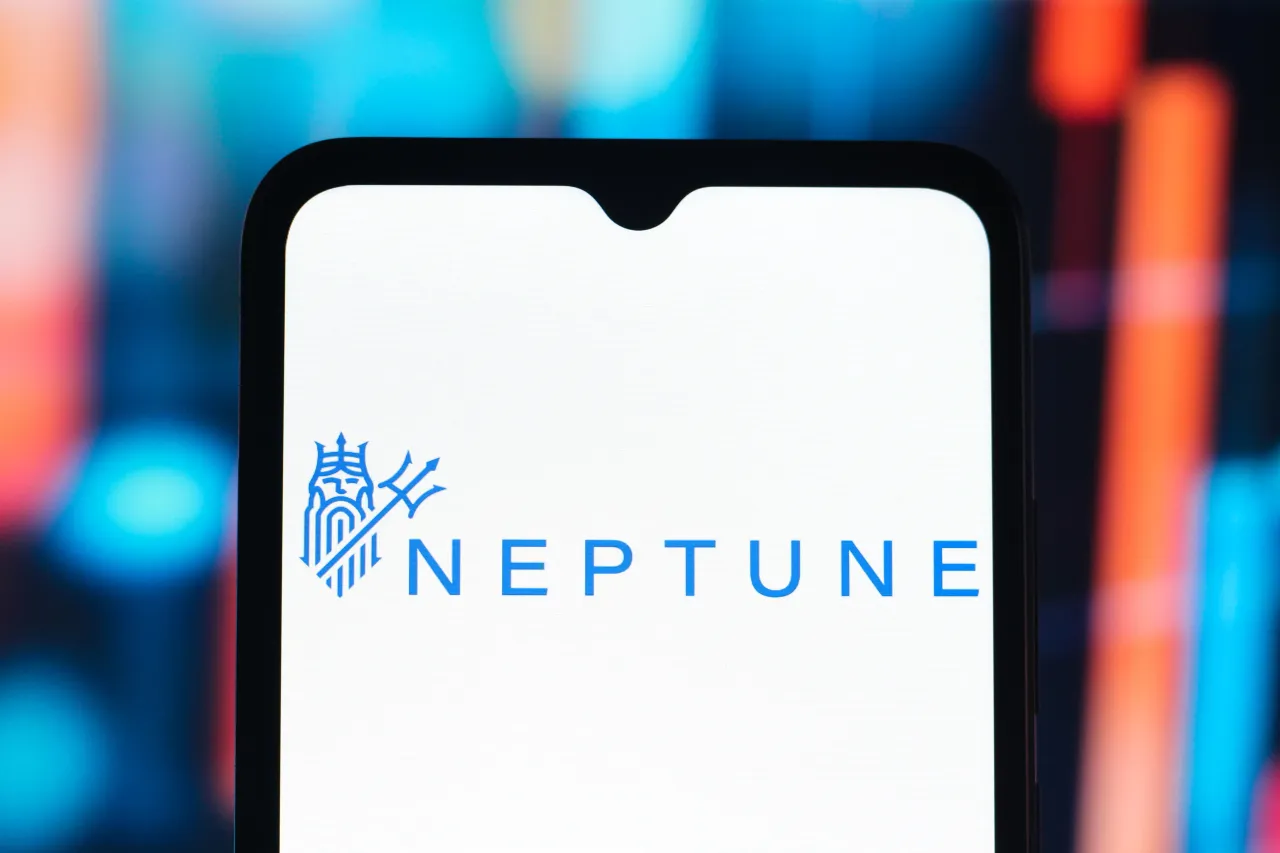 In this photo illustration, the Neptune Insurance Holdings logo is seen displayed on a smartphone screen
