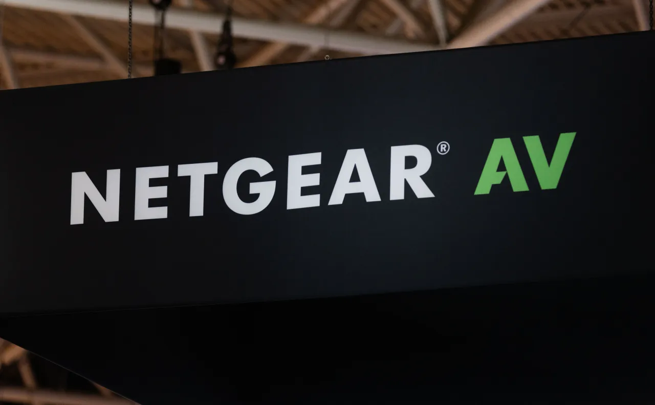 The Netgear logo is on display at the International Broadcasting Convention (IBC2025) on September 12, 2025 in Amsterdam, Netherlands. (Photo by Michel Porro/Getty Images)