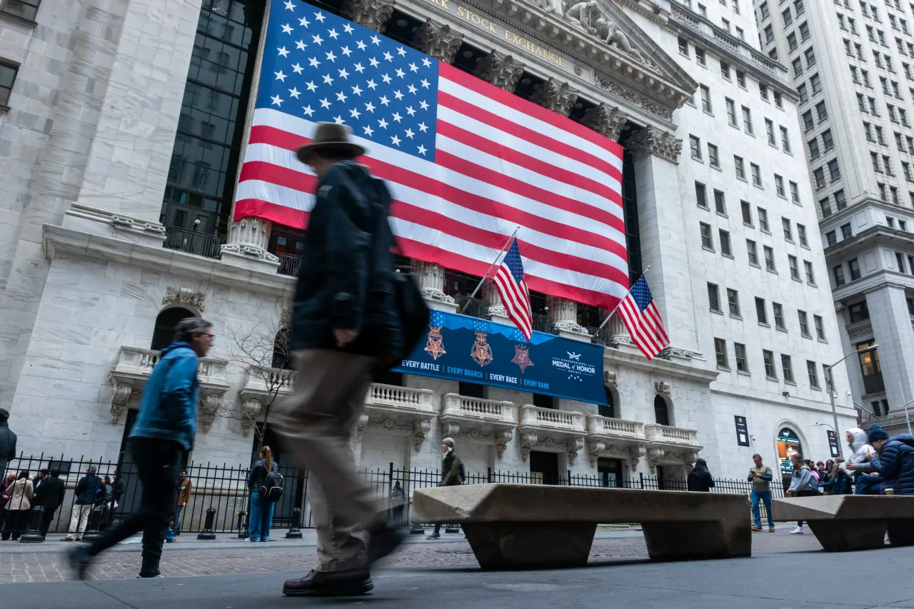 The New York Stock Exchange stands on Wall Street in New York City