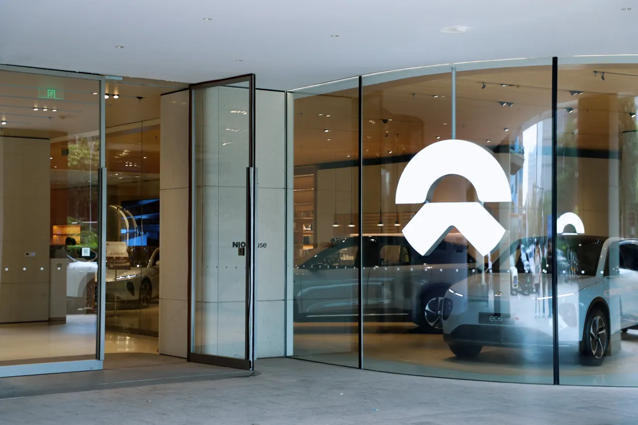 A new energy vehicle is being displayed at a NIO New energy vehicle store in Tianjin, China, on June 30, 2024. (Photo by Costfoto/NurPhoto via Getty Images)