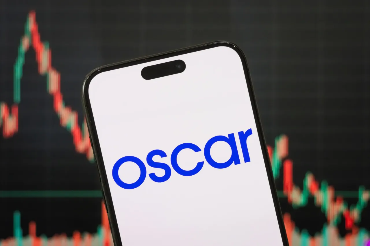 In this photo illustration, the logo of Oscar Health, Inc. is displayed on a smartphone screen on May 04, 2025, in Chongqing, China.  (Photo illustration by Cheng Xin/Getty Images)