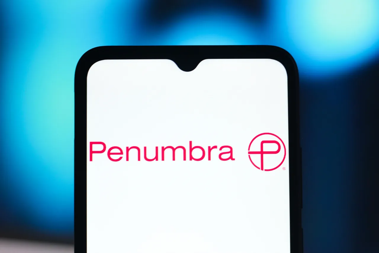 In this photo illustration, the Penumbra logo is seen displayed on a smartphone screen