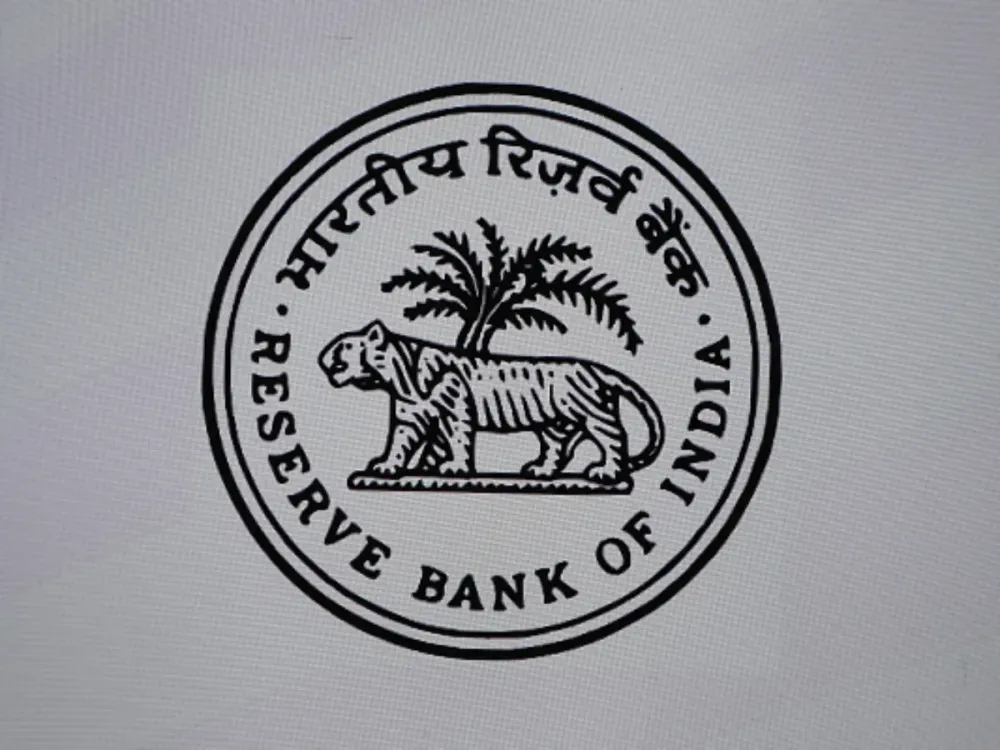 A logo of the Reserve Bank of India (RBI) is seen during the Global Fintech Fest in Mumbai. (Photo by Ashish Vaishnav/SOPA Images/LightRocket via Getty Images)