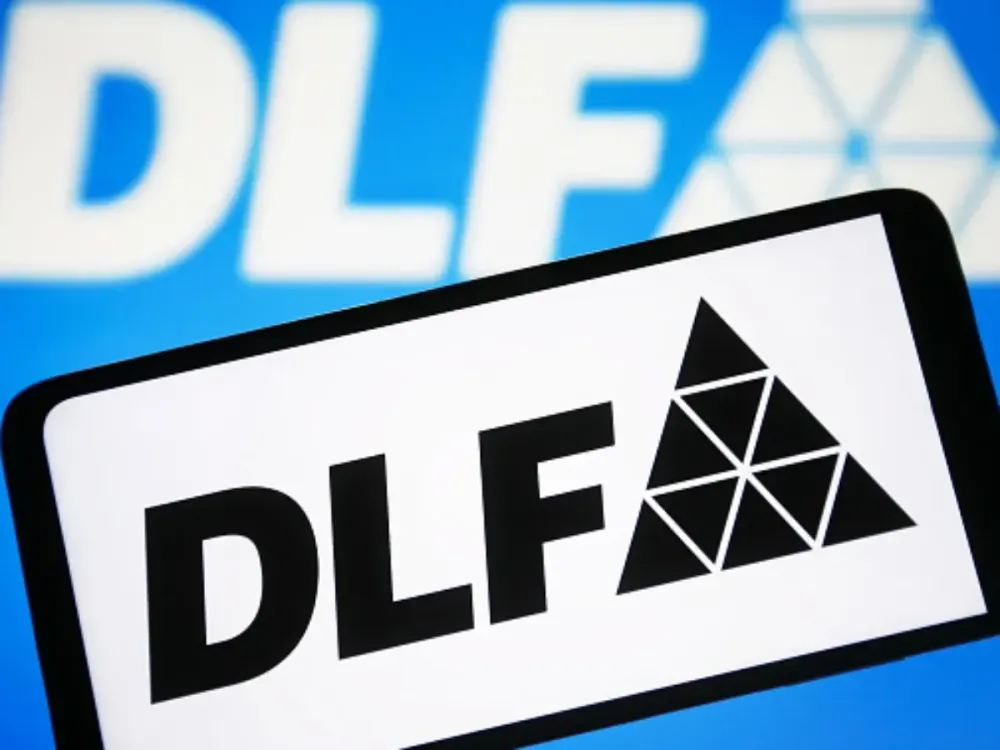 In this photo illustration, a DLF Limited (Delhi Land & Finance) logo is seen on a smartphone screen. (Photo Illustration by Pavlo Gonchar/SOPA Images/LightRocket via Getty Images)