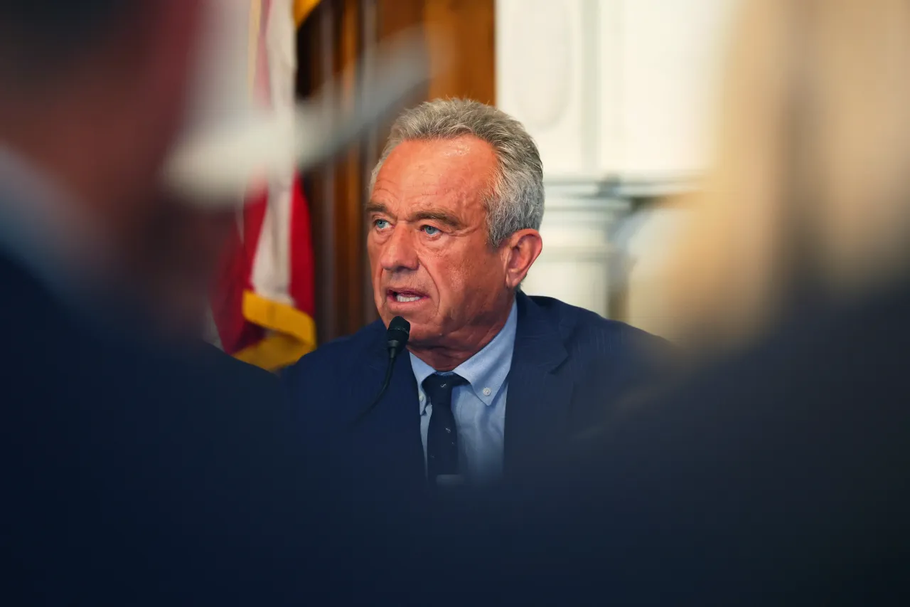 U.S. Health and Human Services (HHS) Secretary Robert F. Kennedy Jr. speaks during a roundtable discussion on soil health in the Mike Mansfield Room at the U.S. Capitol. (Photo by Michael M. Santiago/Getty Images)